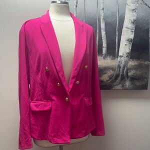 Soho Pink Blazer with Gold Buttons